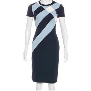 Karen Millen blue checker office dress